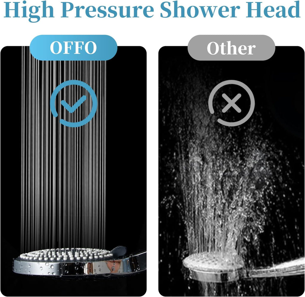 Handheld Shower Head, 6-Mode High Pressure Handheld Sprayer High Flow Large Powerful Boosting Handheld Showerhead for