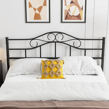 Farmhouse Metal Headboard Only, Height Adjustable, Black