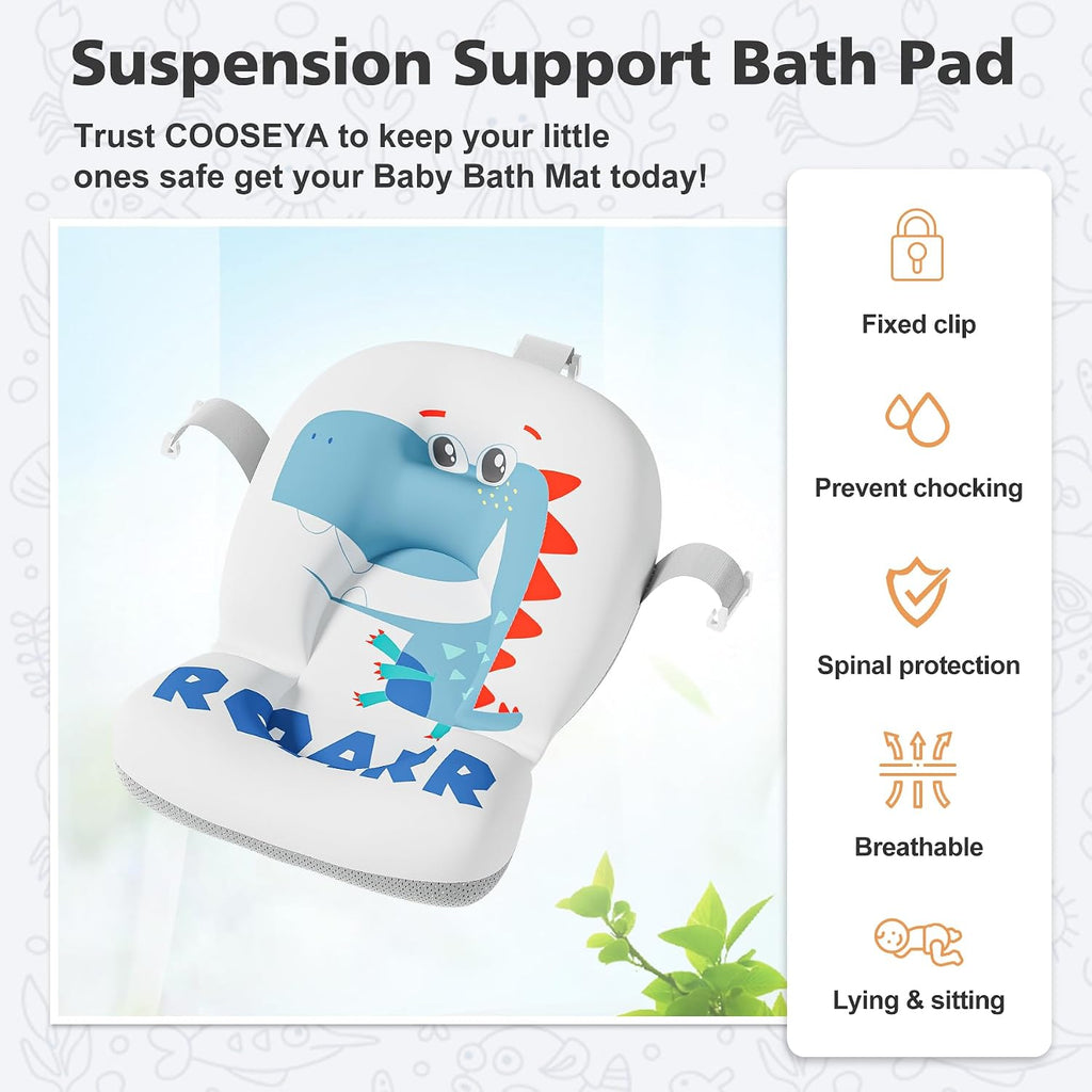 Collapsible Baby Bathtub for Newborns with Thermometer and Soft Floating Cushion Portable and Foldable Travel Baby