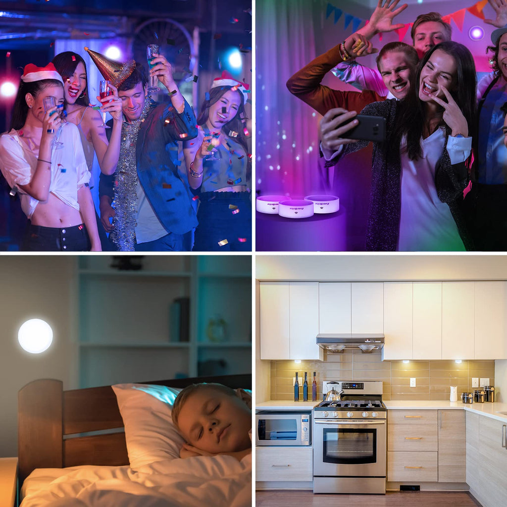 Puck Lights with Remote, RGB 13 Color Changing Lights with Dimmer