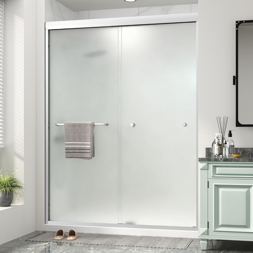 Double Sliding Shower Door 43"-48" W x 72" H with Nano Anti-Explosion Safety Film