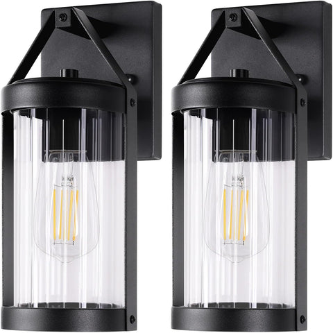 Outdoor Wall Light Fixtures, Waterproof Matte Black Exterior Wall Lantern Sconce Porch Lights