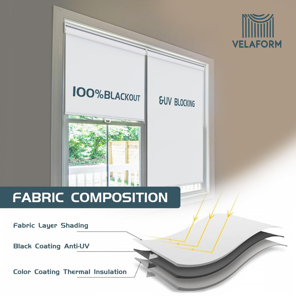 Cordless Roller Shades (, White), Spring Retract