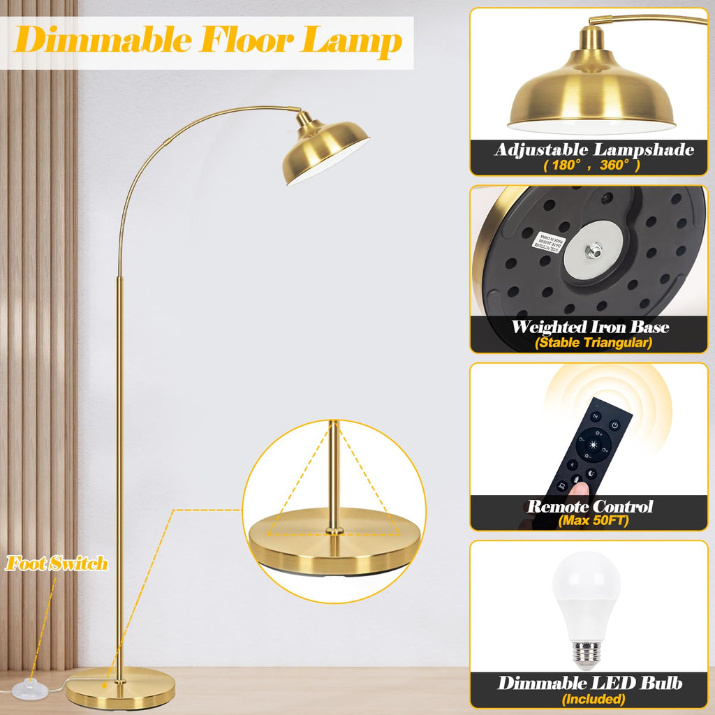 Gold Floor Lamps - Arc Floor Lamps over Coach Lamp 70"