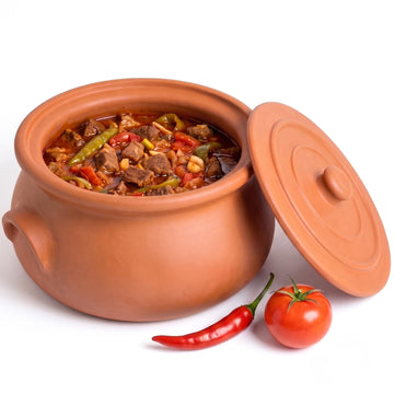 Suphan Clay Cooking Pot with Lid, 4.7-Qt, Terracotta, Casserole