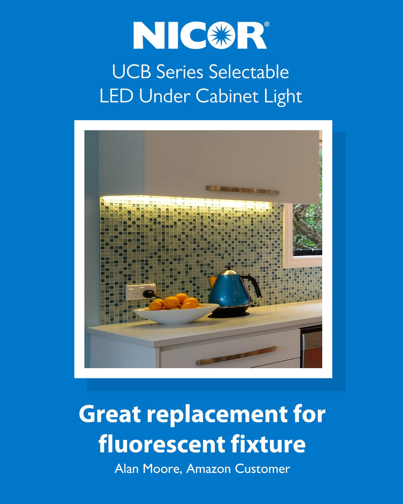 24" LED Direct Wire Under Cabinet Light with On/Off Switch - Dimmable LED Lights - Selectable CCT