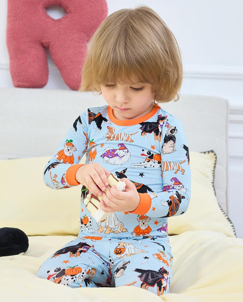 Bamboo Viscose Toddler Kids Pajamas Set, Long Sleeve Boys