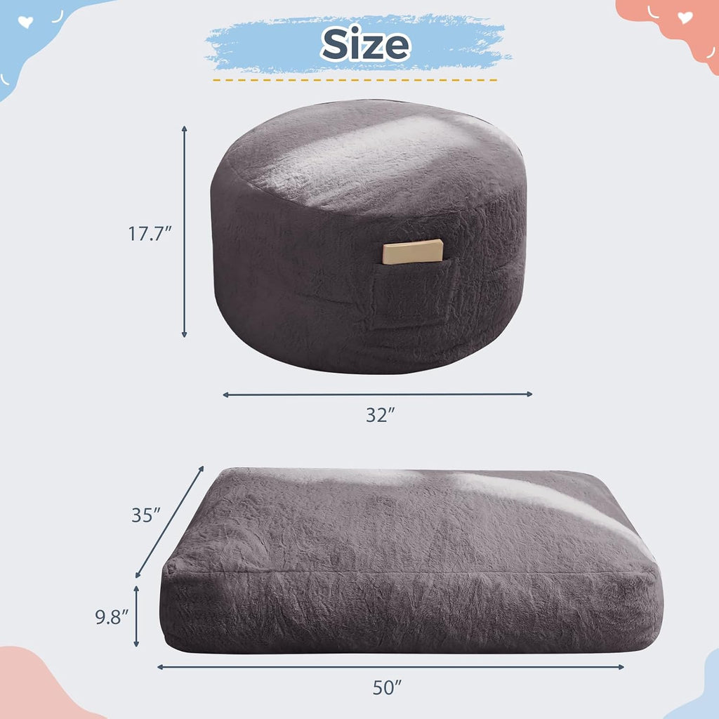 Bean Bag Chair for Kids, Convertible Bean Bag Sofa Couch Seat