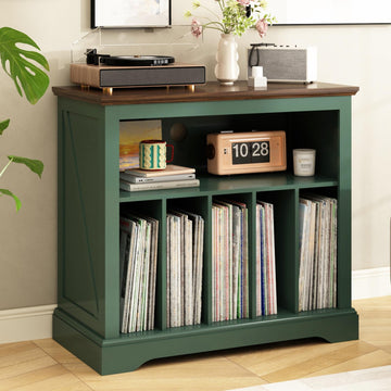 Large Farmhouse Record Player Stand, 31.5" Turntable Stand, Green