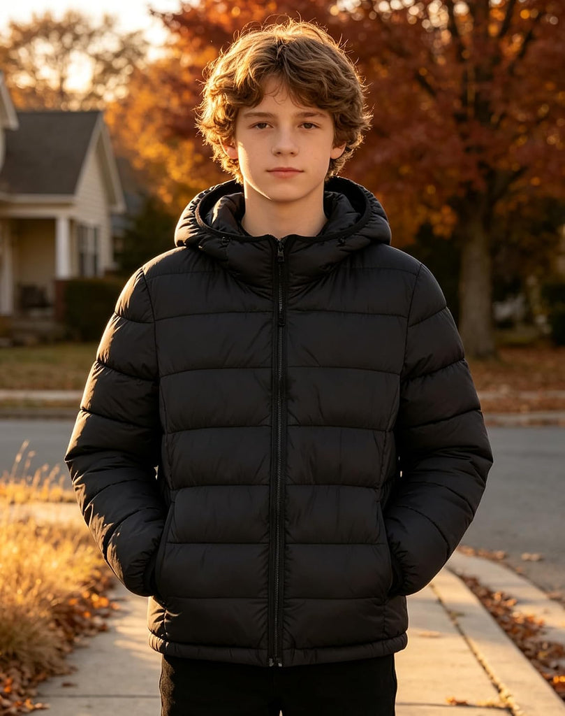 Boys Winter Coat Lightweight Down-alternative Puffer Jacket
