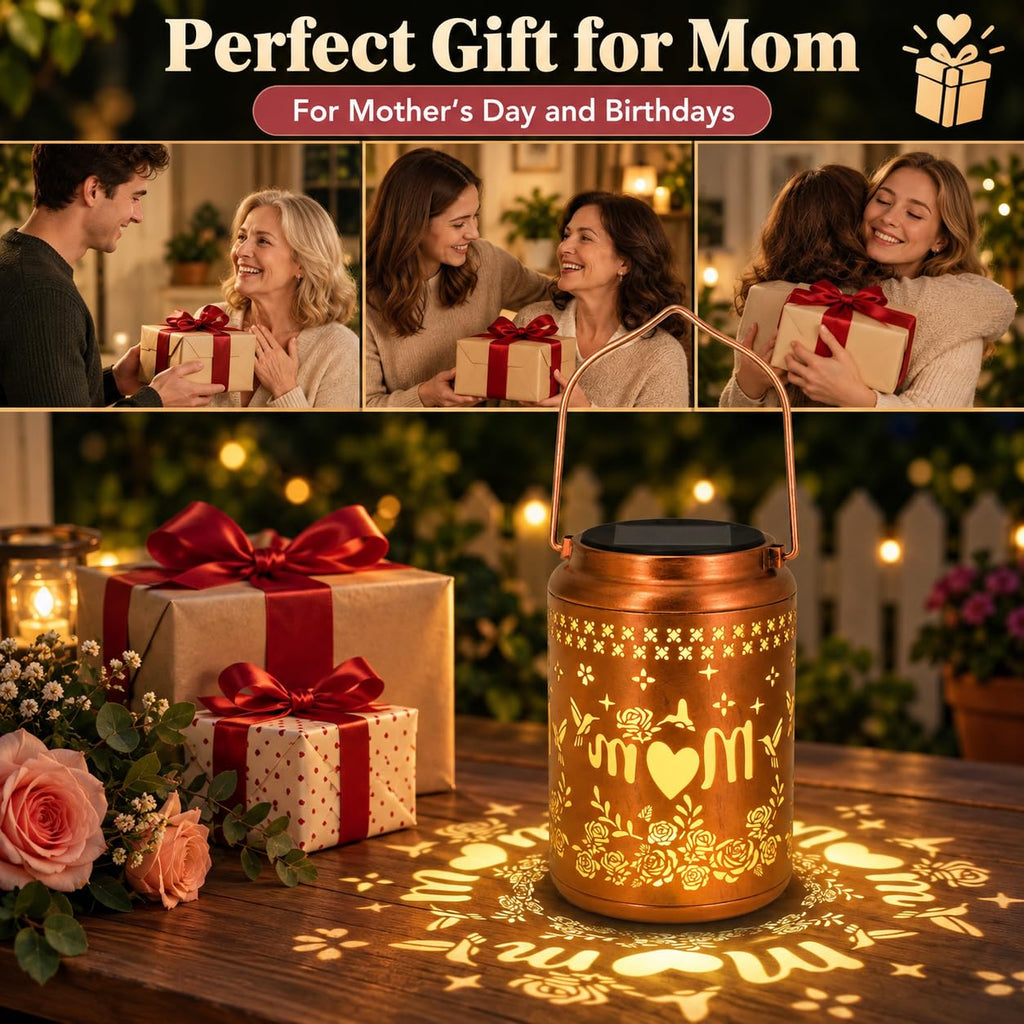 Mother Day Gifts for Mom - Solar Lanterns Outdoor Waterproof