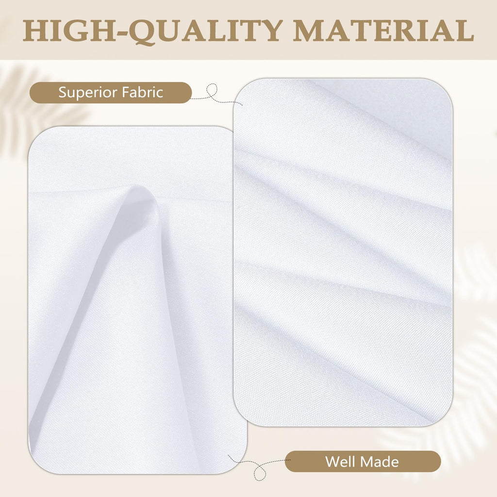 120 Inch White Round Tablecloth for 48"-96" Table, 12 Pack