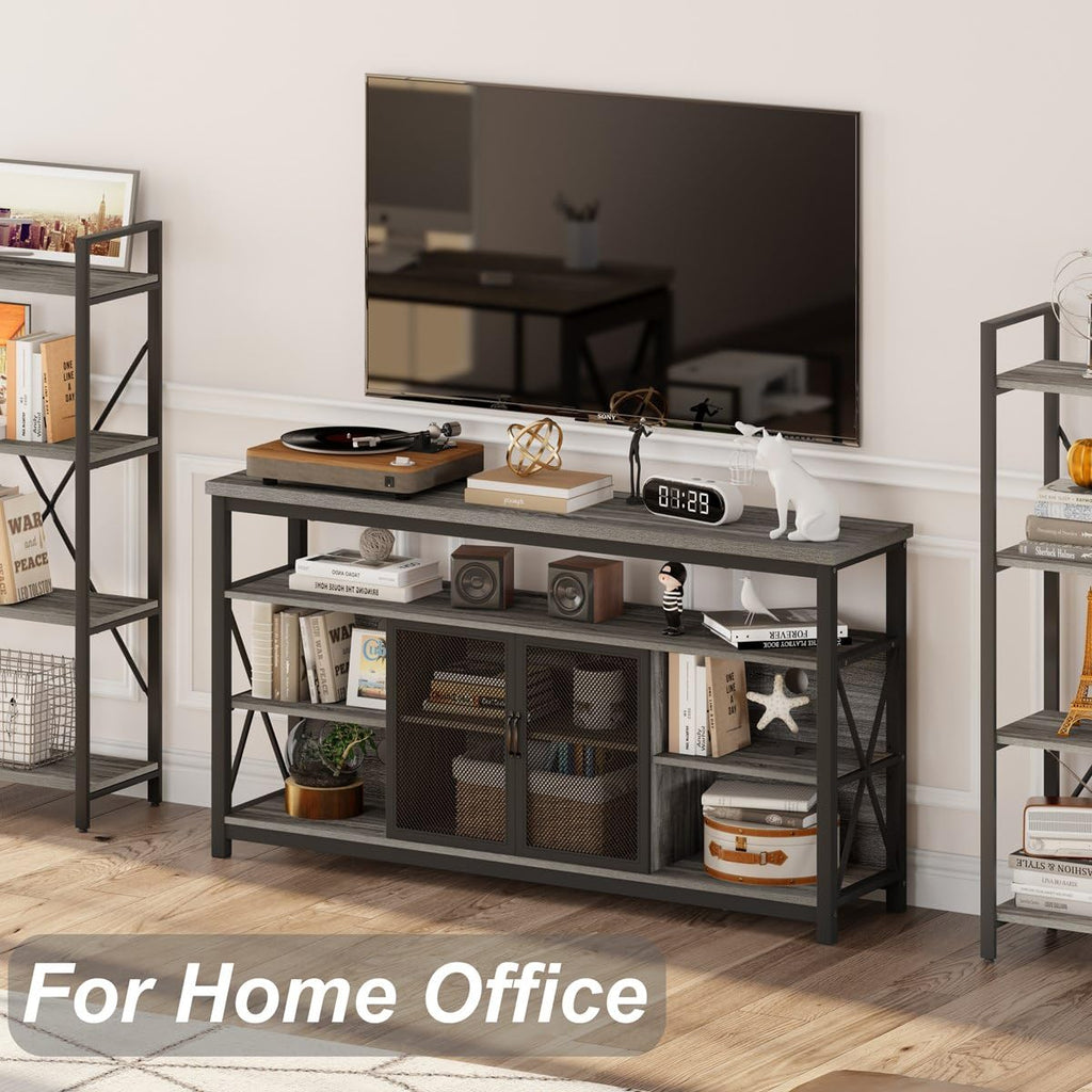 Tall TV Stand for 65 Inch TVs, Industrial Entertainment Center