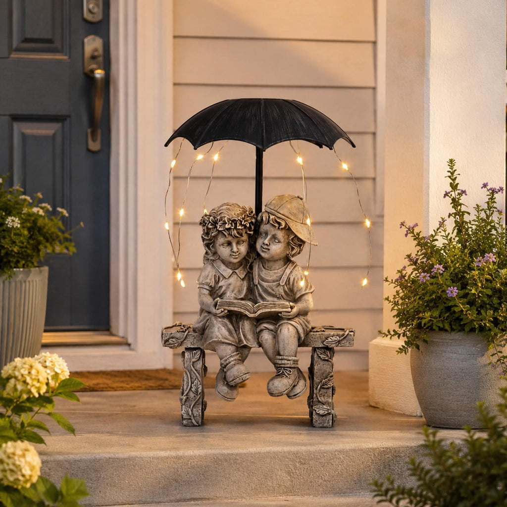 Solar Angel Statue Garden Decor -Resin IP65 Waterproof Garden Decorations