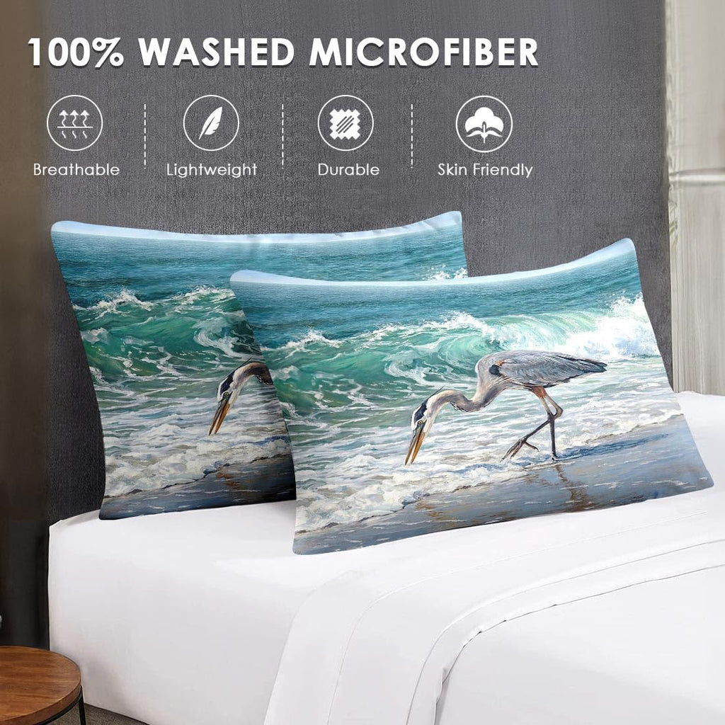 7 Pcs Comforter Set, Bird Coastal Bedding