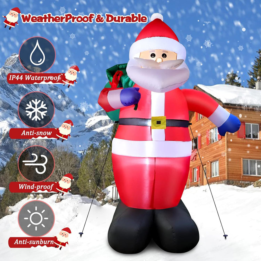 8 FT Christmas Inflatables Santa Claus Outdoor Decorations, Blow Up Santa Claus with Gifts Bag, Big Santa Carrying