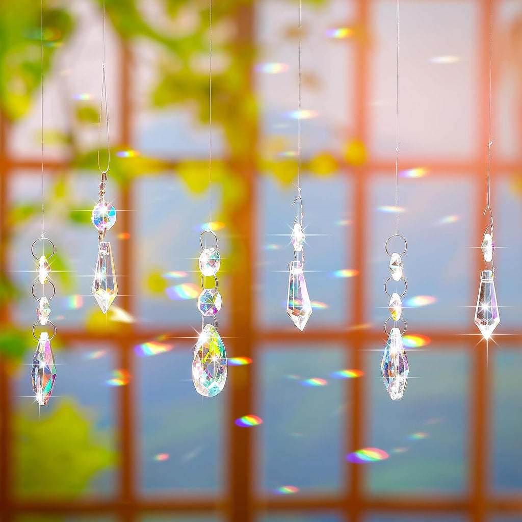 24 Pcs Chandelier Crystal Replacement 38 mm Teardrop & Icicle Crystal Prisms Hanging Gems Parts for Lamps and