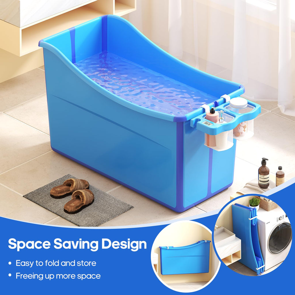 Collapsible Baby Bathtub Foldable Bathtub for Toddler Portable Large Foldable Bath Tub Bathtub for Kids Petite with