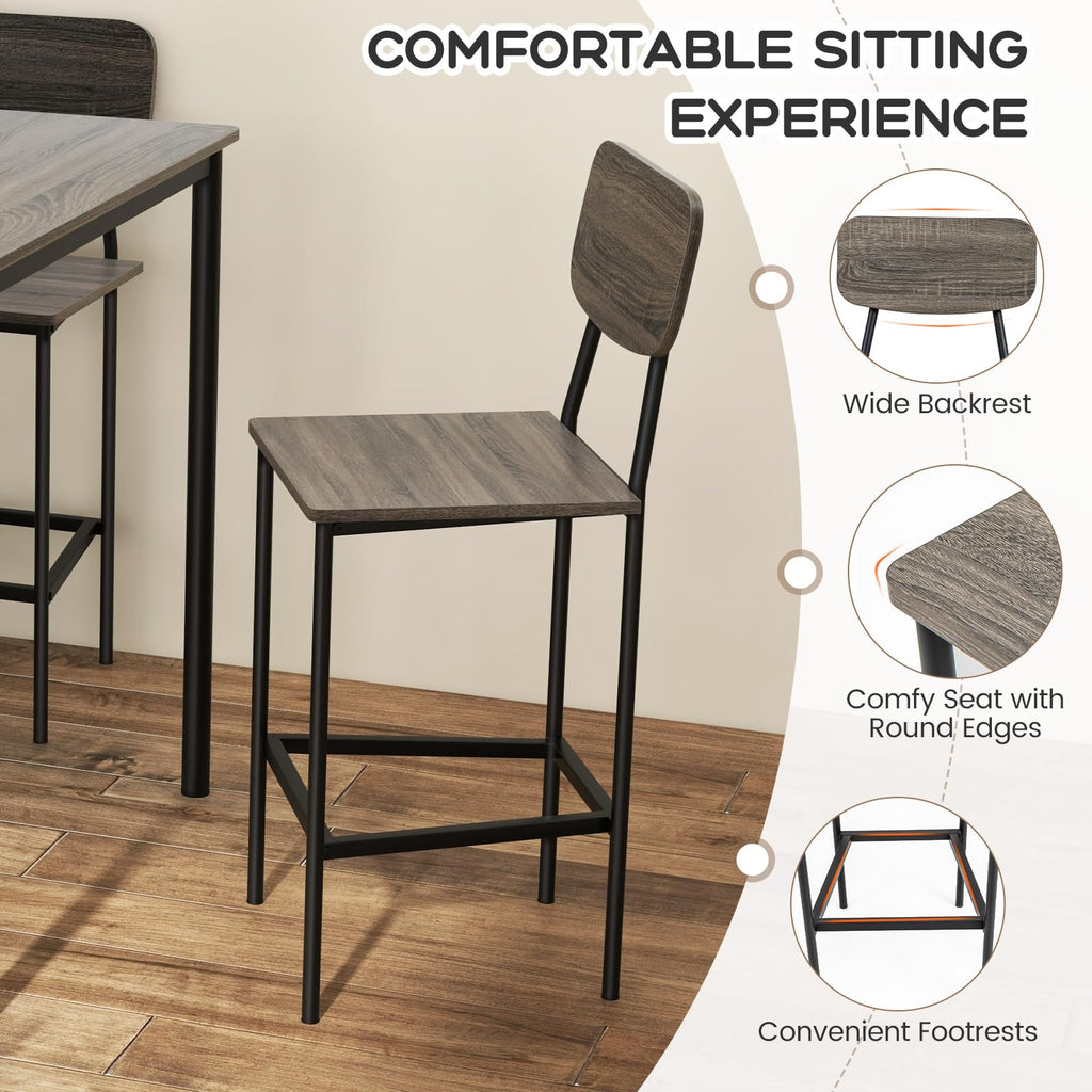 5-Piece Counter Height Dining Table Set for 4