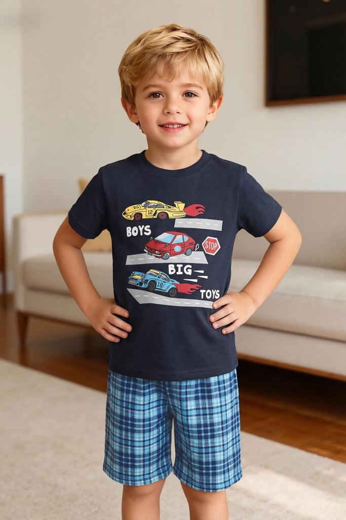 Toddler Boys Summer Clothes Outfits Kids Cotton Short Sleeve Shirt Shorts 4 Pieces Set Toddler Boys short sets