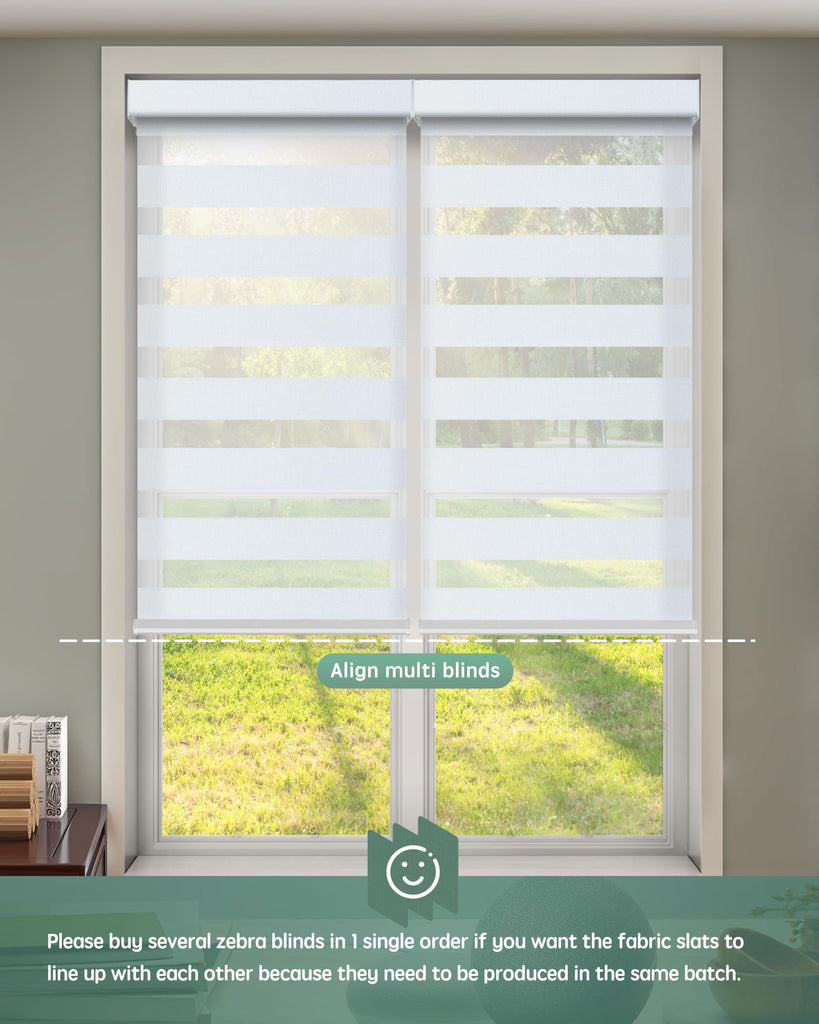 Motorized Zebra Blinds with Remote, Room Darkening Smart Blinds