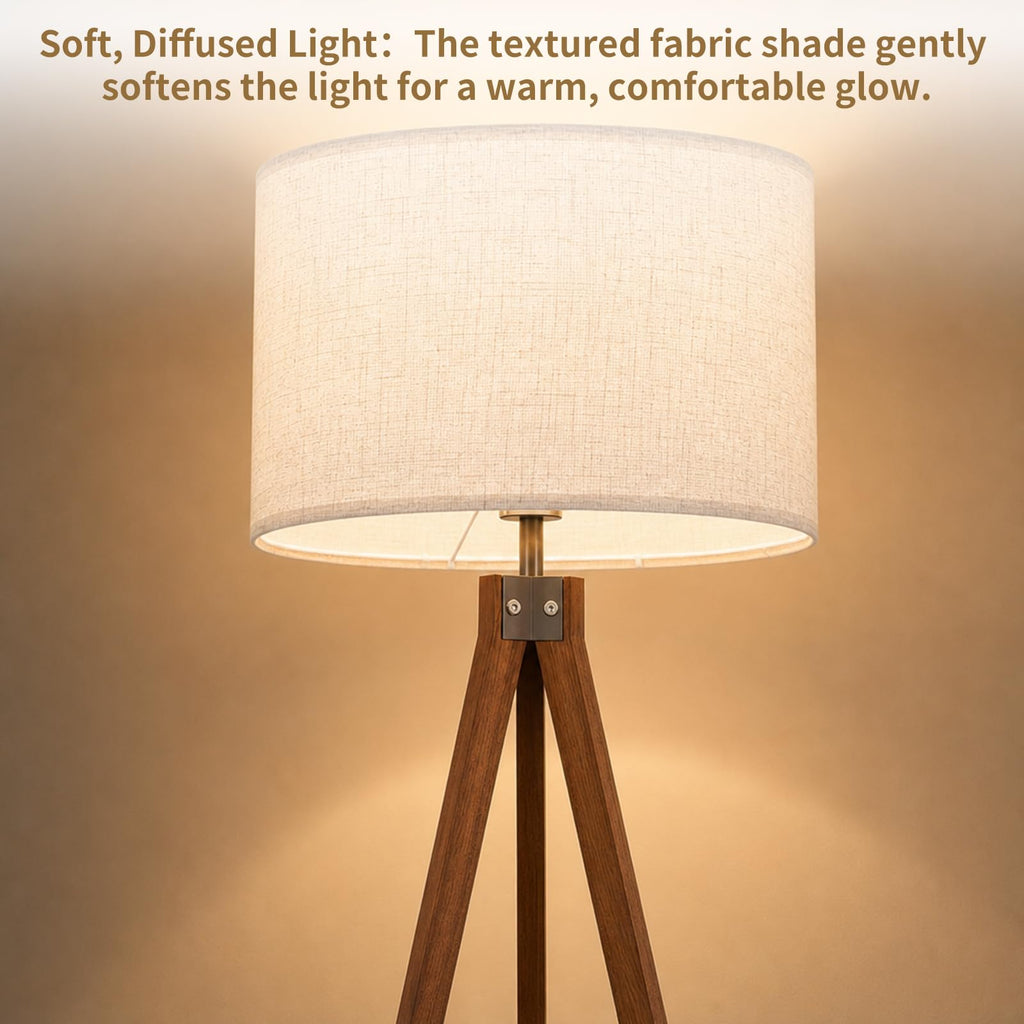 Wood Tripod Floor Lamp, 3 Color Temperatures
