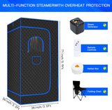 Portable Steam Sauna for Home, Full Body Sauna Box, Personal Sauna Steam Sauna Tent at Home Spa with 3L 1200W Steamer