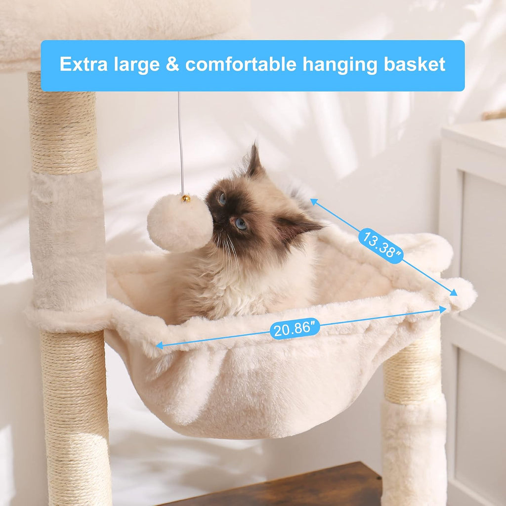 Cat Tree Tower, Litter Box Enclosure, Food Station