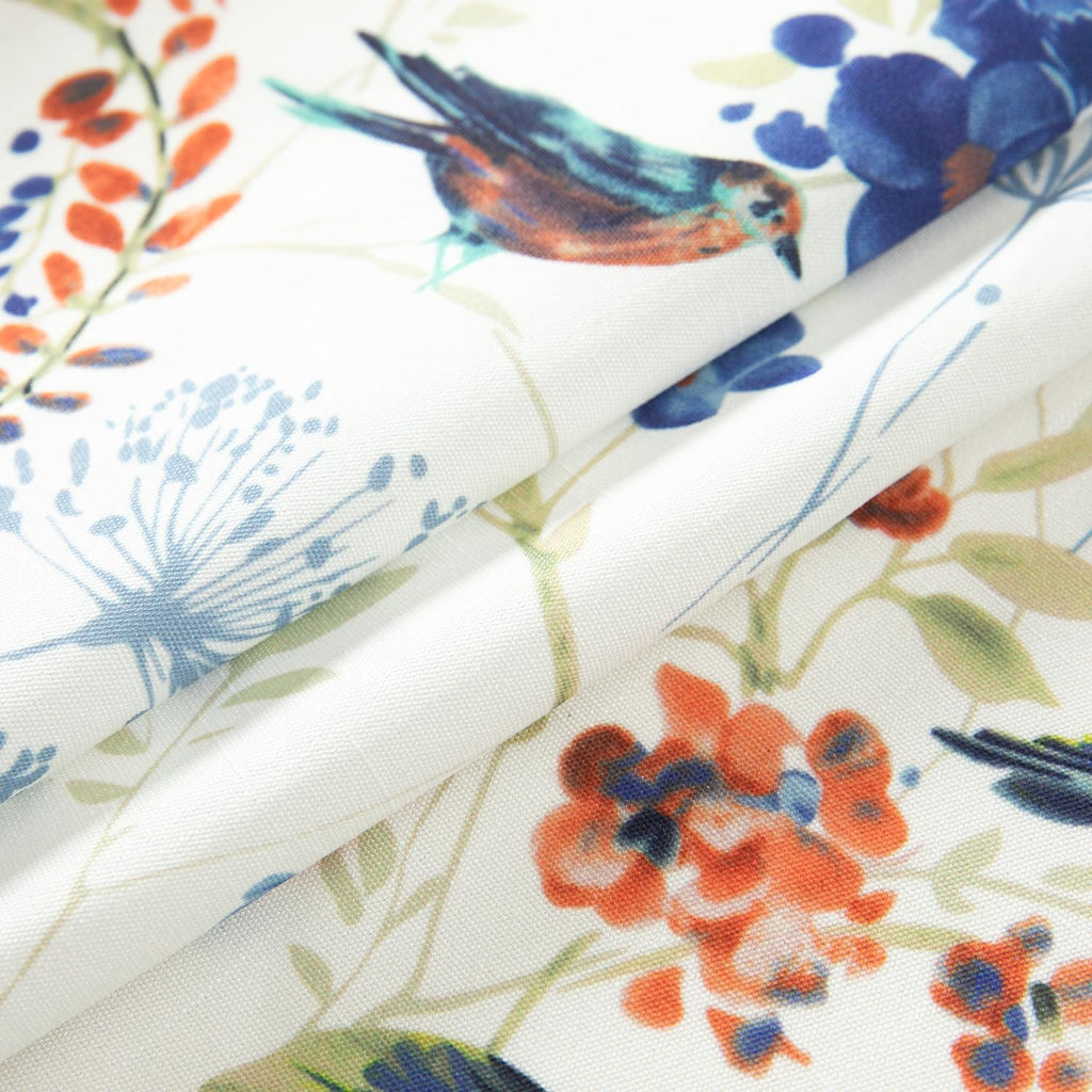 Birds Print Country Style Valance, Washable Faux Linen Window Topper for Small Windows, Decorative Rod Pocket Curtain