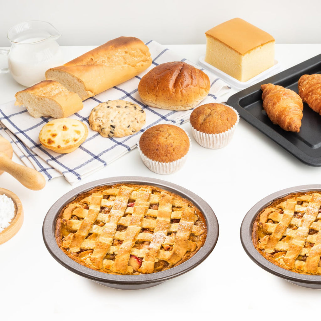 8 Pack Mini Pie Pan Set, 5 Inch Reusable Nonstick Individual Dish Pies Plate Carbon Steel Pie Tins Small Round Metal