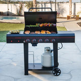 5-Burner Propane Gas Grill with Side Tables and Accessory Hooks, 50,000 BTU, 656 Sq. In. Cooking Area, Outdoor BBQ Grill with Wheels for Patio and Backyard