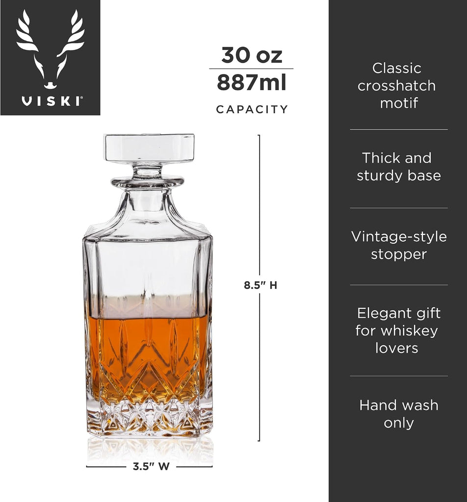 Admiral Whiskey Decanter with Stopper, Elegant Liquor Decanter for Bourbon, Scotch, Spirits, Wedding Gifts, Man Cave