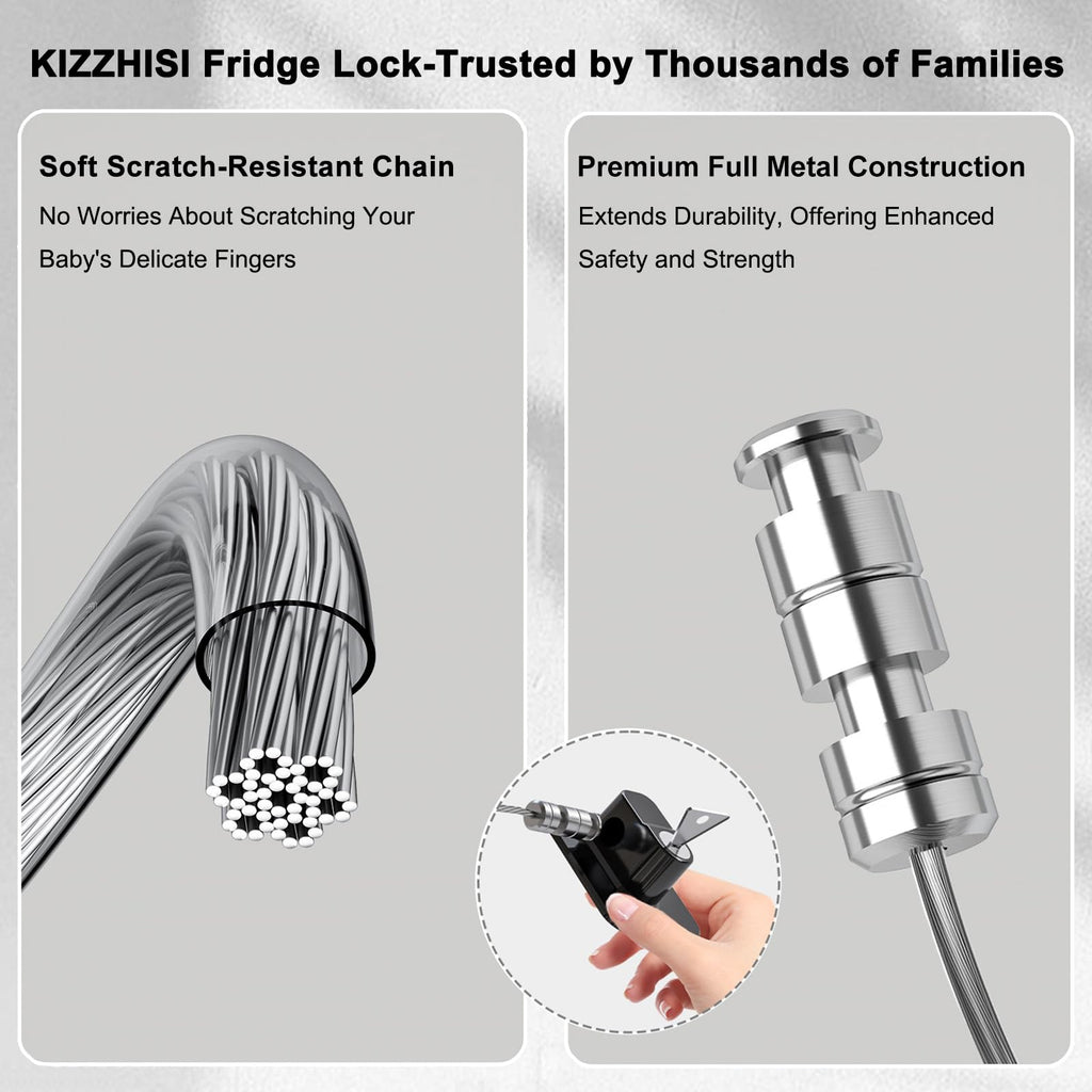Refrigerator Lock with Keys 2 Pack, Fridge Locks for Kids