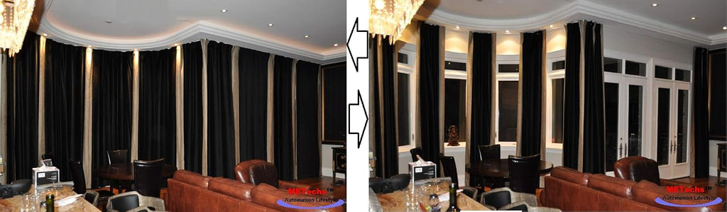 Custom Size 40" to 236" Flexible Bendable Curved Electric Motorized Traverse Remote Controlled Drapery Track for