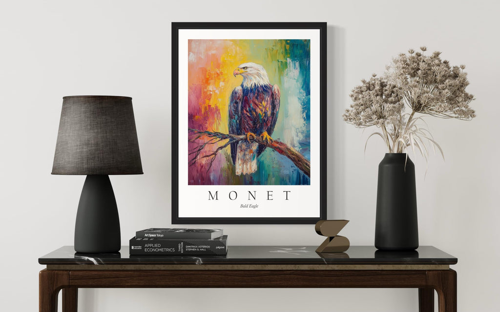 Bald Eagle Inspired Claude Monet Wall Art - Monet Print and Art Exhibition Poster, 24x36 inches (Unframed)