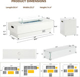 50-Inch Outdoor Propane Fire Pit Table w Tank Table, CSA Certified, Rectangular Patio Fire Pit w Glass Rocks, Wind Guard and Cover, 58000 BTU 2 in 1 - Image 7