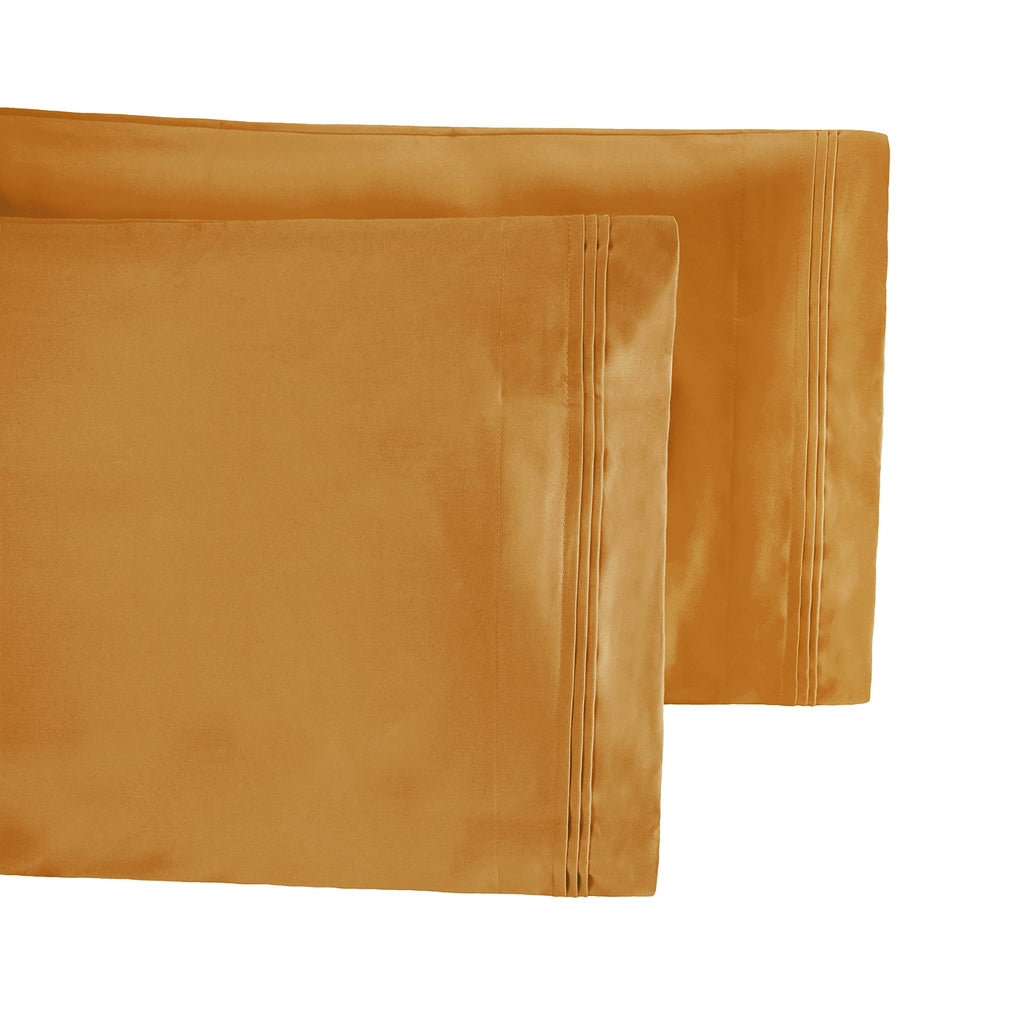 Egyptian Cotton Solid Pillowcases, Standard, Maple Sugar, 2-Piece Set
