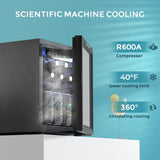 48 Can Beverage Refrigerator cooler-Mini Fridge Glass Door for Beer Drinks Wines