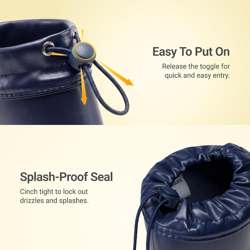 Kids Waterproof Drawstring Rain Boots