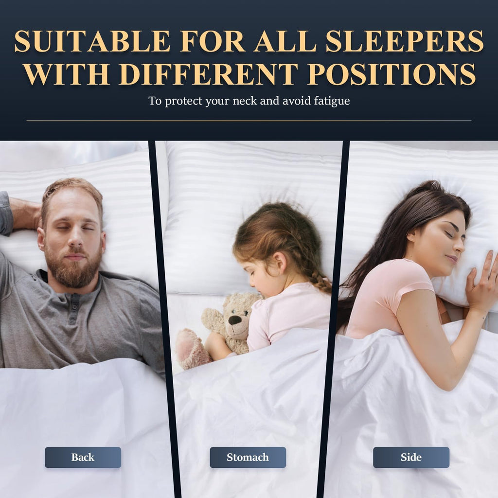 Bed Pillows for Sleeping Queen Size - Hotel Quality Set of 2 - Breathable Cooling Down Alternative Microfiber Filled