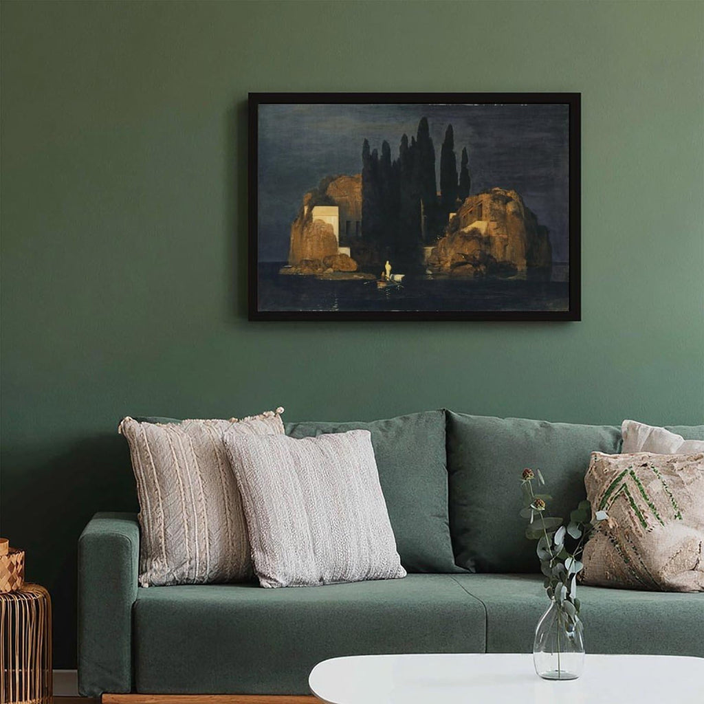 Arnold Bocklin Isle of Dead Canvas Wall Art, Symbolism Oil Painting Print, Vintage Gothic Fine Poster Bedroom Office