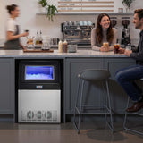 Commercial Ice Maker Machine, 440 lbs/24h with 85 lbs Storage Capacity, Built-in/Freestanding/Under Counter