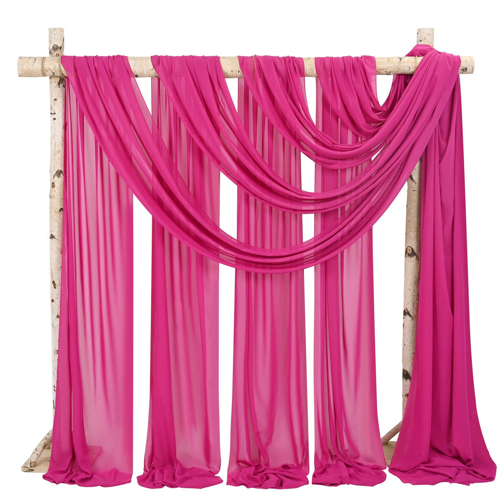 Wedding Arch Draping Fabric Fuchsia Chiffon Fabric Drapes