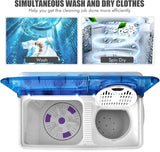 Portable Washing Machine, Twin Tub 26lbs Capacity Laundry Washer, 18lbs Washer and 8lbs Spinner Combo with Timer Knobs