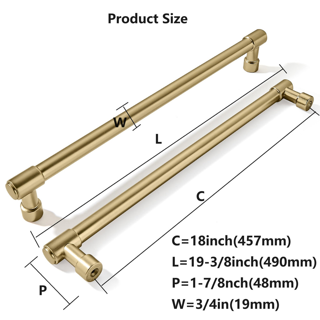 Appliance Pulls Champagne Bronze 18 Inch(457mm) Center to Center 1 Pack Heavy Duty Drawer Pulls Kitchen Cabinet