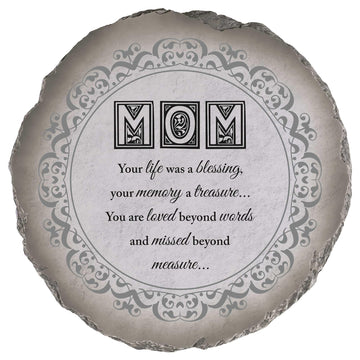 Magnolia Garden 10-Inch Mom Memorial Decorative Stepping Stone - Your Life was A Blessing Resin Garden Tile - Mother