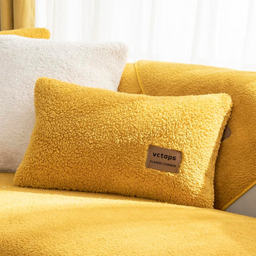 2 Pack Double-Sided Sherpa Fleece Throw Pillow Covers for Couch Bed Sofa Soft Warm Plush Cushion Covers Luxury Fuzzy