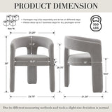 Modern Chenille Dining Chairs Set of 4, Upholstered Barrel Chairs with Arms Comfy Accent Side Chairs for Living