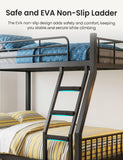 Twin XL Over Queen Bunk Bed, Heavy Duty Queen Bunk Bed for Adults