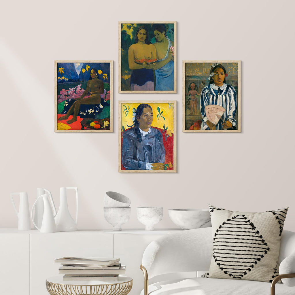 Framed Poster Paul Gauguin Tahitian Women Collection Post-Impressionist Portraits Illustrations Fine Art Decorative